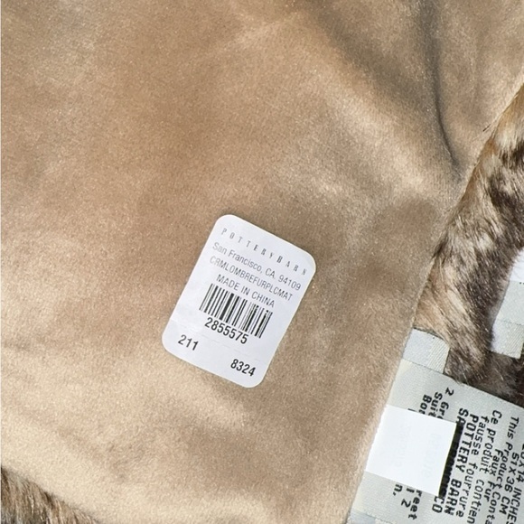NEW 2 x Pottery Barn Caramel Ombré Faux Fur Placemats 20” x 14” - Picture 3 of 5